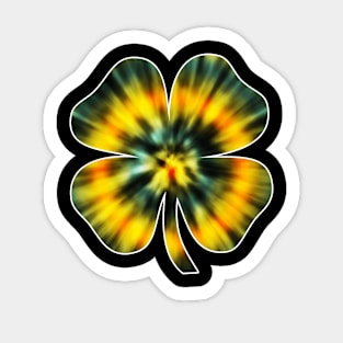 Sparkle Tie Dye Irish Shamrock Lucky Four-leaf Clover St Patrick's Day Sticker